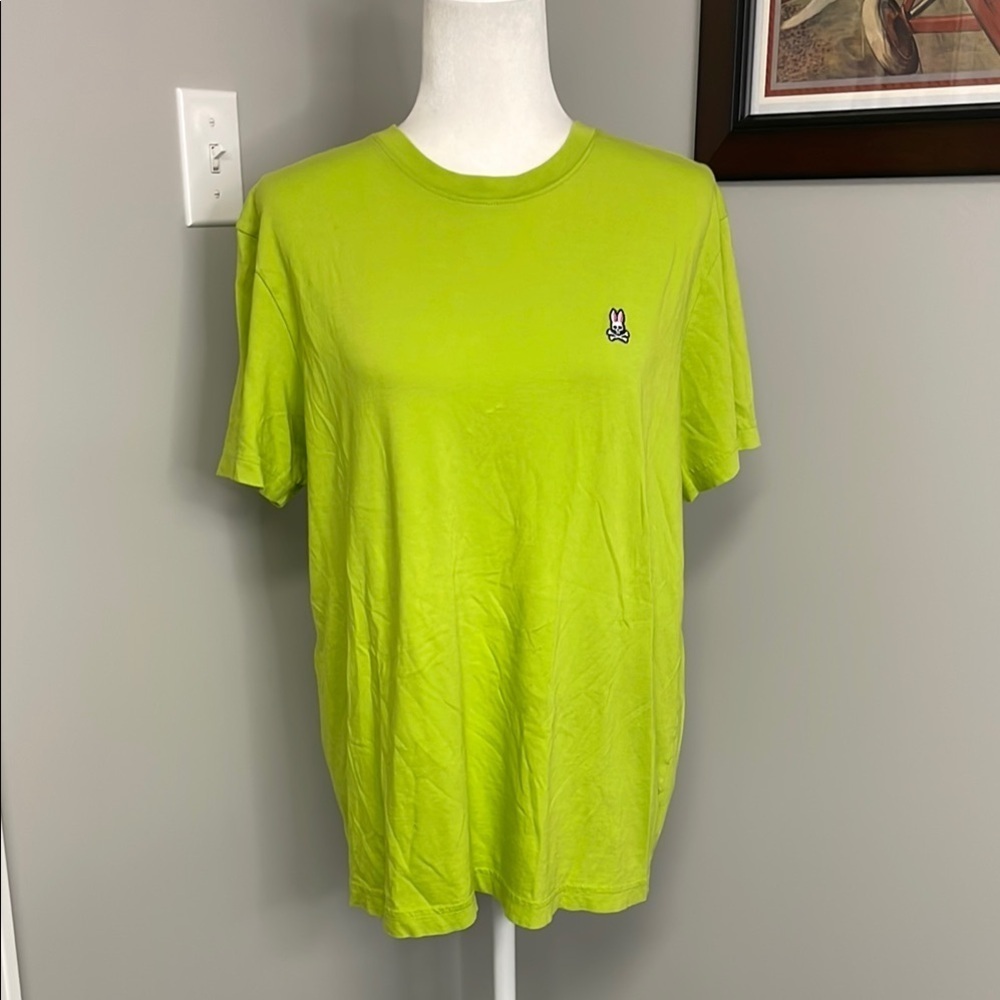 Psycho Bunny Lime Green Short Sleeve tshirt Mens size Medium